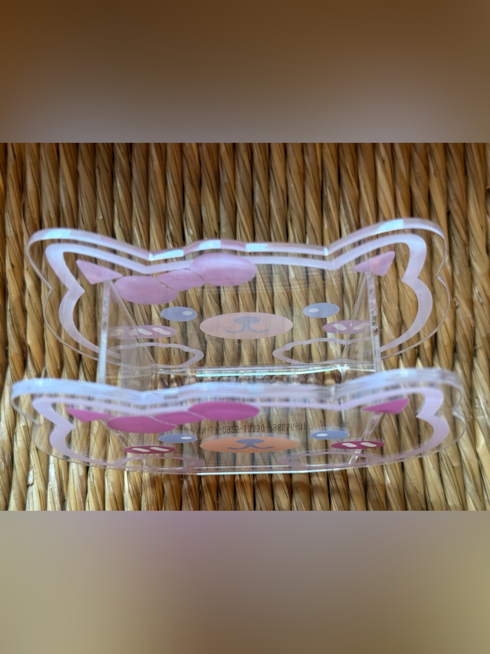 Kawaii Clear Cat-Shaped Acrylic Organizer with Lavender Accent. NWOT - Picture 6 of 9